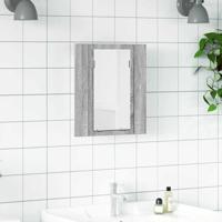 Badkamerspiegelkast LED 40x12x45 cm bewerkt hout grijs sonoma