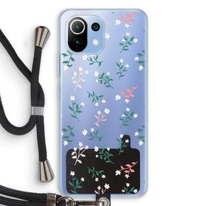 Small white flowers: Xiaomi Mi 11 Lite Transparant Hoesje met koord