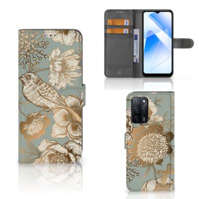Hoesje voor OPPO A16/A16s/A54s Vintage Bird Flowers