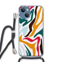 Colored Zebra: iPhone 13 Transparant Hoesje met koord