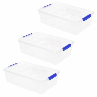 Plasticforte Opbergbox met deksel - 8x - 2 liter - transparant - kunststof