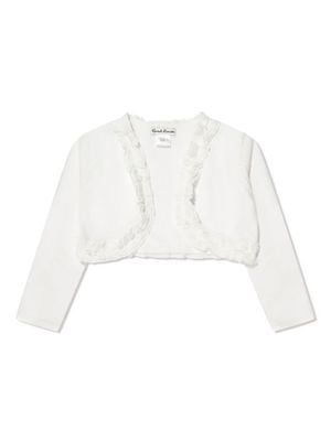Sarah Louise veste crop à volants - Blanc