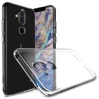 Nokia 8.1 Hardcase Hoesje Transparant + Screen Protector