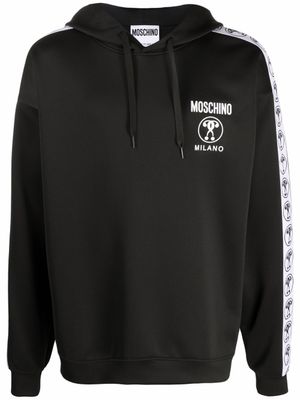 Moschino hoodie à bande logo - Noir