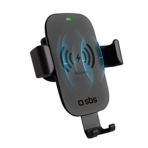 sbs mobile Auto-Halterung Wireless Gravity mit Schnellladung Ventilatierooster Telefoonhouder voor in de auto Met inductielader 55 - 90 mm