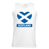 Schotland hart vlag singlet shirt/ tanktop wit heren