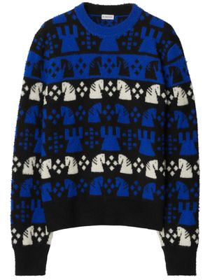 Burberry pull Chess à motif intarsia - Noir