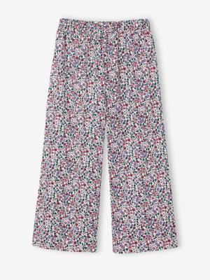 Wijde legging met golvend effect voor meisjes ecru Wijde legging met golvend effect voor meisjes ecru