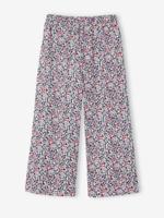 Wijde legging met golvend effect voor meisjes ecru