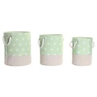 Basket spelset DKD Home Decor Groen Beige Geometrisch 30 x 30 x 35 cm 4 Kg 3 Onderdelen (3 Stuks)