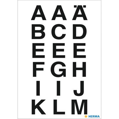 Herma Stickervel alfabet - 36x stuks - plak letters - A tm Z - zwart - 20x20 mm