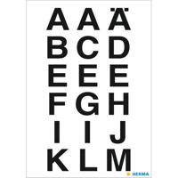 Herma Stickervel alfabet - 36x stuks - plak letters - A tm Z - zwart - 20x20 mm