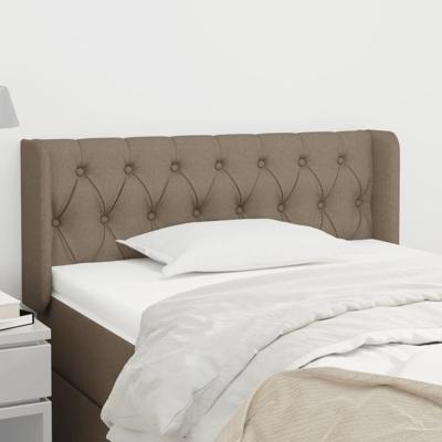 Hoofdbord met randen 103x16x78/88 cm stof taupe