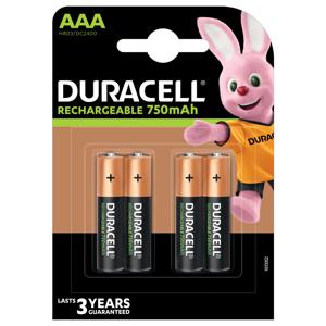4 Duracell Rechargeable AAA 750mAh batterijen - oplaadbare batterijen