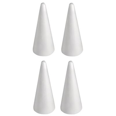 Piepschuim kegel - 4x - wit - H28 cm - styropor vormen - Hobby/DIY - knutselmateriaal