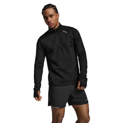 2XU Ignition Hyper-Haptic 1/4 Zip Black/Silver Reflective Heren M