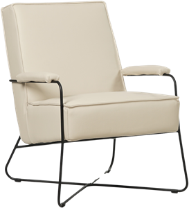 Crème leren moderne design fauteuil Hope - Toledo Leer Betulla (crème leer)