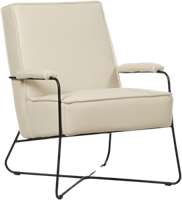 Crème leren moderne design fauteuil Hope - Toledo Leer Betulla (crème leer)