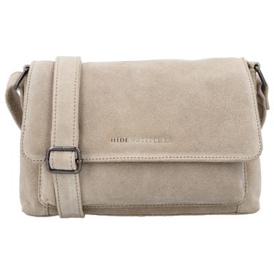 Hide & Stitches Suède Schoudertas met Overslag Brazos Zand
