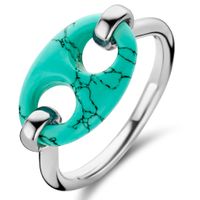 TI SENTO-Milano 12258TQ Ring Koffieboon zilver turquoise