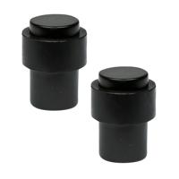Benson Deurstopper - 2x - zwart - met schroef montage - H4 x D3 cm - deurbuffer Benson Deurstopper - 2x - zwart - met schroef montage - H4 x D3 cm - deurbuffer