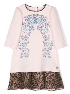 Roberto Cavalli Junior robe volantée à manches longues - Rose