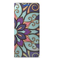 OPPO Reno 6 Pro Plus 5G Smart Cover Purple Flower - thumbnail