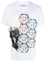 Philipp Plein t-shirt en coton à motif tête de mort - Blanc - thumbnail