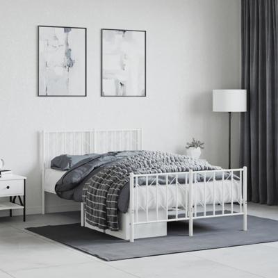 Bedframe met hoofd- en voeteneinde metaal wit 120x200 cm