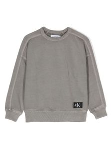 Calvin Klein Kids sweat en coton à logo appliqué - Gris