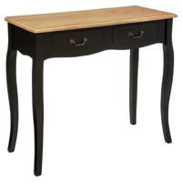 Bijzettafel/nachtkastje Palace - zwart/naturel - MDF hout - 2 lade - 87 x 34 x 78 cm