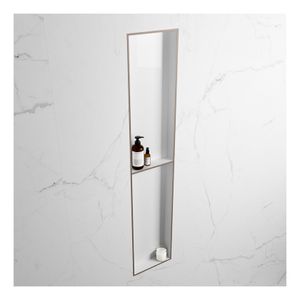 Wandnis Solid Surface Easy | In- en opbouw | 30x90x8 cm | 2 vakken | Smoke/Talc