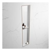 Wandnis Solid Surface Easy | In- en opbouw | 30x90x8 cm | 2 vakken | Smoke/Talc