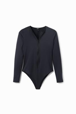 Body met lange mouwen en ritssluiting - BLACK - XL