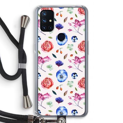 Bloemetjes: OnePlus Nord N10 5G Transparant Hoesje met koord