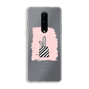 Zwart-wit cactus: OnePlus 8 Transparant Hoesje