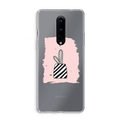 Zwart-wit cactus: OnePlus 8 Transparant Hoesje