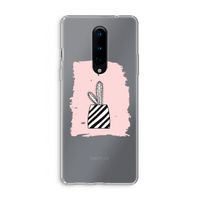 Zwart-wit cactus: OnePlus 8 Transparant Hoesje