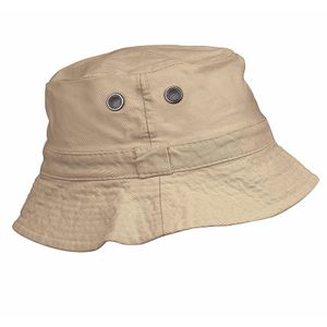 Vissershoedje/zonnehoedje - beige - one size - zonbescherming voor volwassenen   -