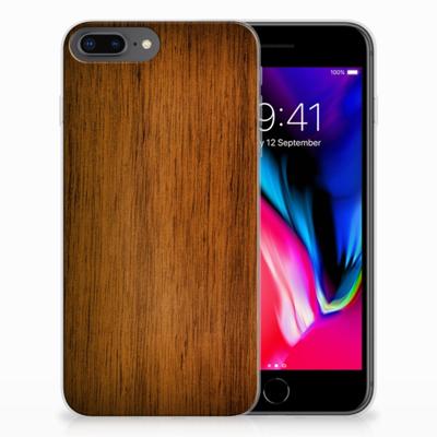 Apple iPhone 7 Plus | 8 Plus | Bumper Hoesje | Donker Hout