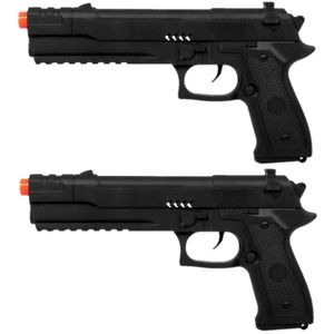 2x stuks verkleed speelgoed Politie accessoires/wapen pistool 27 cm