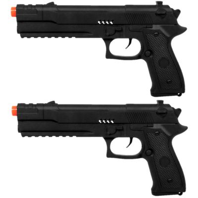 2x stuks verkleed speelgoed Politie accessoires/wapen pistool 27 cm