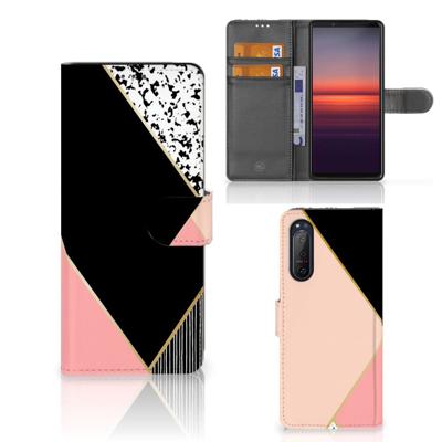 Sony Xperia 5II | Book Case | Zwart Roze Vormen
