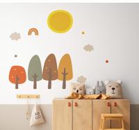 Boho bos in de herfst muursticker kinderkamer