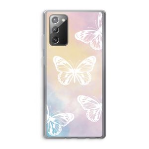 White butterfly: Samsung Galaxy Note 20 / Note 20 5G Transparant Hoesje