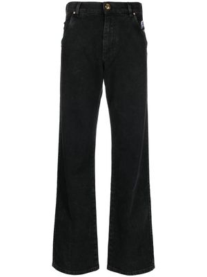 Balmain jean droit à logo brodé - Noir