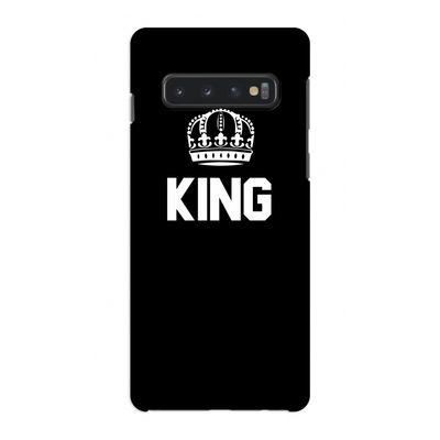 King zwart: Samsung Galaxy S10 4G Volledig Geprint Hoesje
