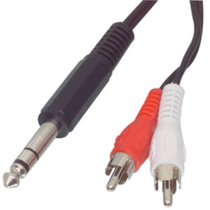 Valueline CABLE-413 audio kabel 1,5 m 2 x RCA 6.35mm Zwart