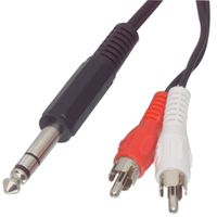 Valueline CABLE-413 audio kabel 1,5 m 2 x RCA 6.35mm Zwart - thumbnail