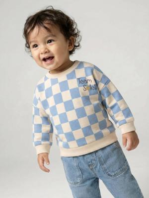 Baby sweater voor jongens "Team Soleil" grijsblauw